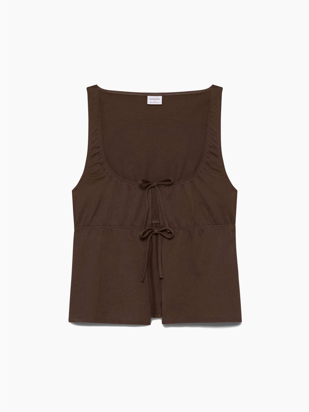 Sunday Best Cotton Whisk Cannoli Sleeveless Tie-Front Top